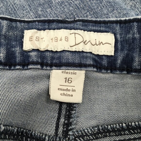 Cato Crop Jeans Women Size 16 Cotton Blend Classic Stretch Acid Wash High Rise - Picture 7 of 9